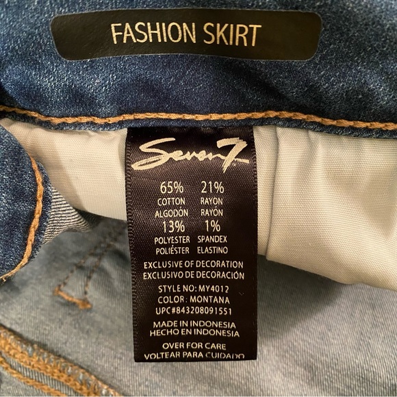 Seven7 Embroidered Denim Skirt Size 10 - Picture 3 of 6